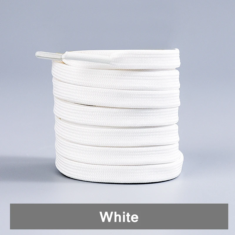 1 Pair Black White Shoe Laces Flat Double Woven Anti-slip Polyester Shoelaces Sports Casual White Shoes Classic Shoelace