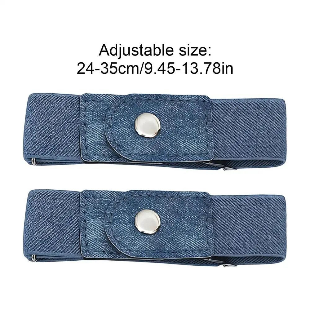 1 Pair No Buckle Elastic Belt Stretchable Adjustable Waistband for Women Men Jeans Pants Trousers Dresses Casual Fashion Wear