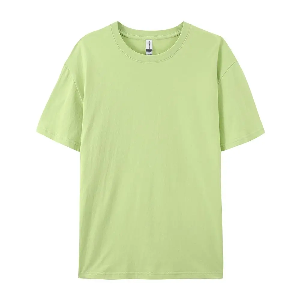 100% Cotton Solid Tshirts Men Woman Short Sleeve Fashion Brand Trend Casual Soft Clothing Tees Customized Products Summer Tops