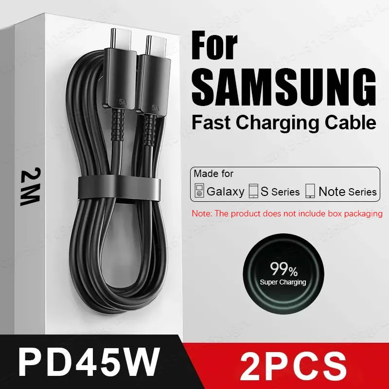 1/2PCS 25W/45W USB C Cable For Samsung Galaxy S23 S24 S25 S26 Ultra Note 10 20 A53 A54 Super Fast Charging USB Type C Data Cable