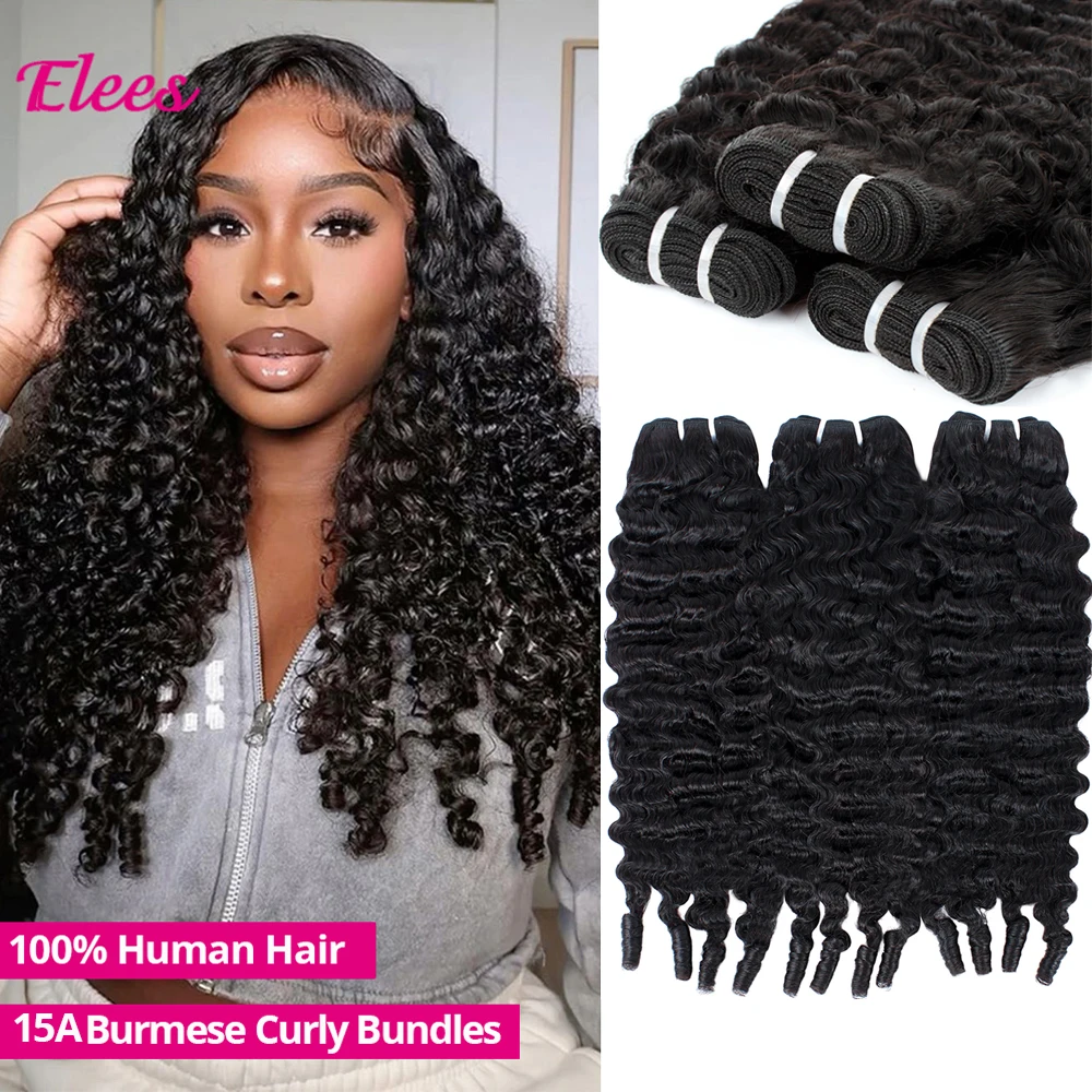 15A Burmese Curly Human Hair Bundles Deals Vietnamese Raw Human Virgin Hair Weave Bundle Ocean Spiral Curly Hair Bundles