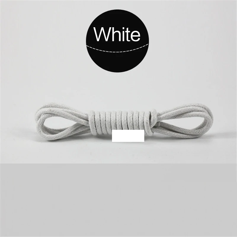 1Pair Waxed Cotton Round Shoe laces Coloured Leather Shoes lace Waterproof ShoeLaces Men Boots Shoelace Shoestring
