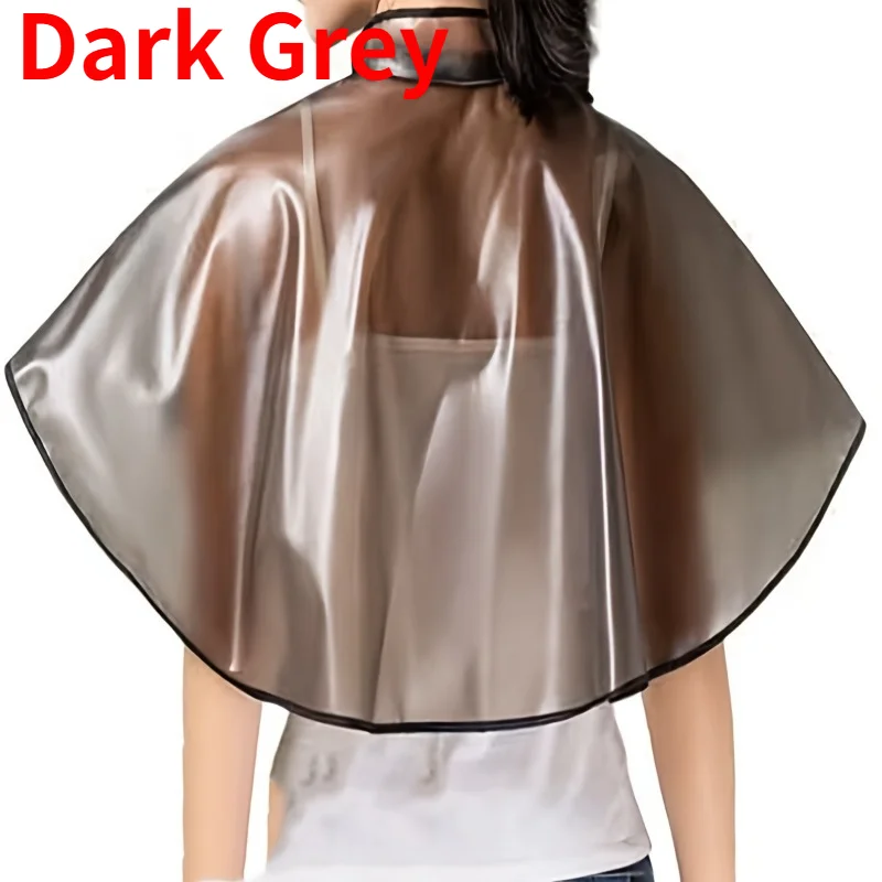 1pc Waterproof Transparent Hair Cutting Cape, Reusable Salon Barber Cloak with Neck Seal for Hair Dye, Home & Professional Use