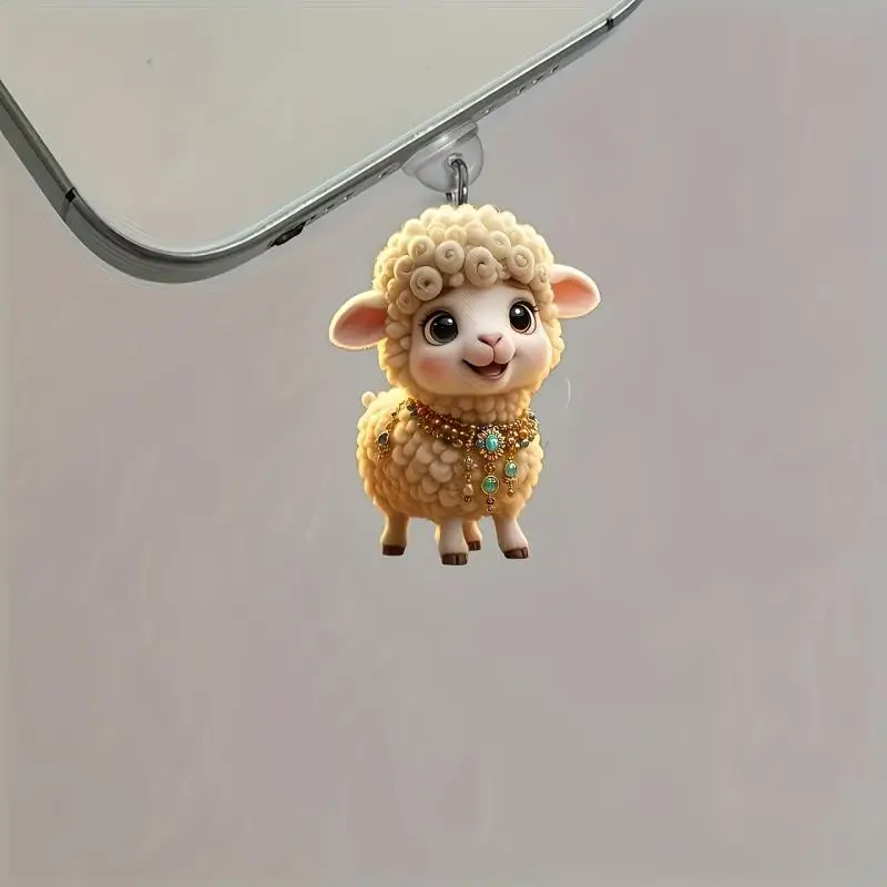 1Pcs Acrylic Phone Dust Plug Pendant 2D Flat Pendant Suitable For IPhone/Type-C Universal Phone Accessories