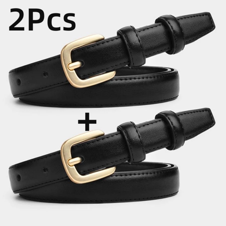 2-pack Casual Fashion Belt with Simple and High-end Feel, Needle Buckle Double Loop Belt Suitable for Daily Wear
