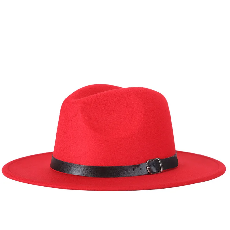 2025 New Fashion Men Fedoras Women's Fashion Jazz Hat Summer Spring Black Woolen Blend Cap Outdoor Casual Hat Adjustable Size
