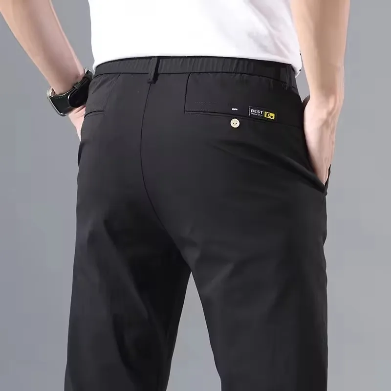 2025 Spring Autumn Thin Slim Men Casual Pants Classic Business Cotton Stretch Golf Trousers Korean Fashion Male Clothing Pants