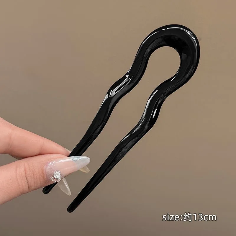 2026 New French U-shaped Hairpin with Meatball Head Comb Modern Simple Seven Toothed Hairpin Versatile Comb