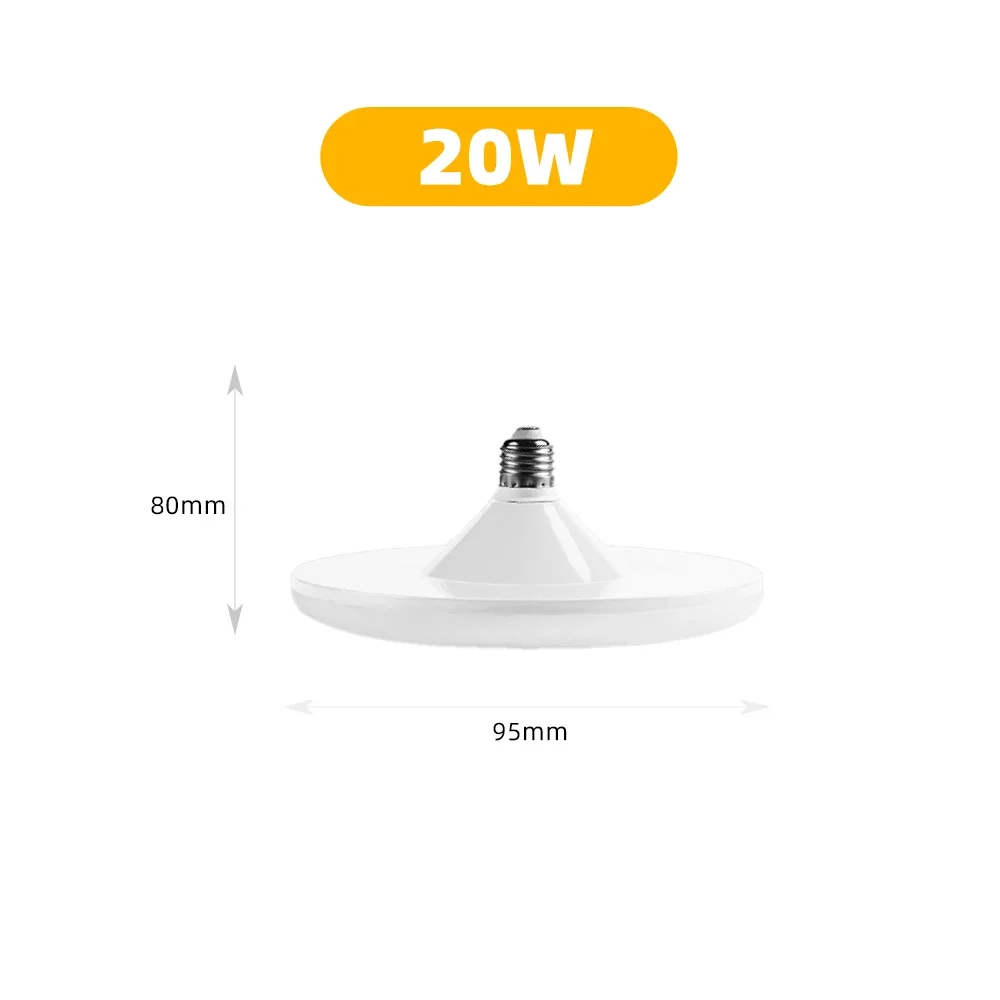 220V E27 Super Bright LED Bulb 20W 30W 40W 60W 100W UFO Leds Lights Indoor Cold White Lighting Table Lamps Garage Light