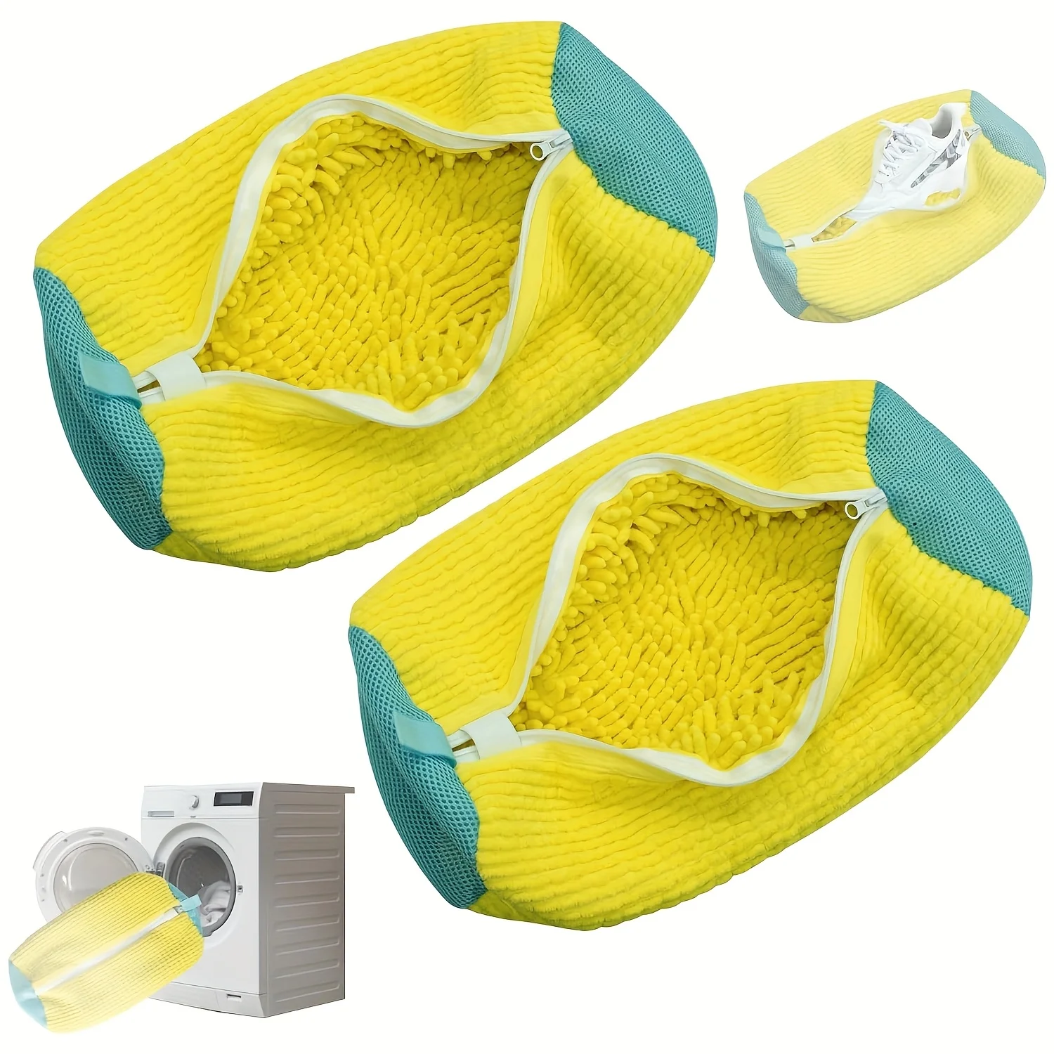 2pcs Shoe Washing Machine Bags Reusable Sneaker Shoe Cleaning Bags for Washing Machine Shoe Laundry Bags for Washer and Dryer