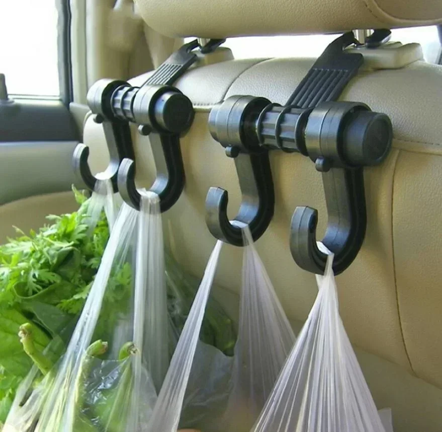 2Pcs Universal Car Seat Back Storage Hook Sundries Hanger Bag Holder Multifunction Car Hooks Vehicle Storage Organizer
