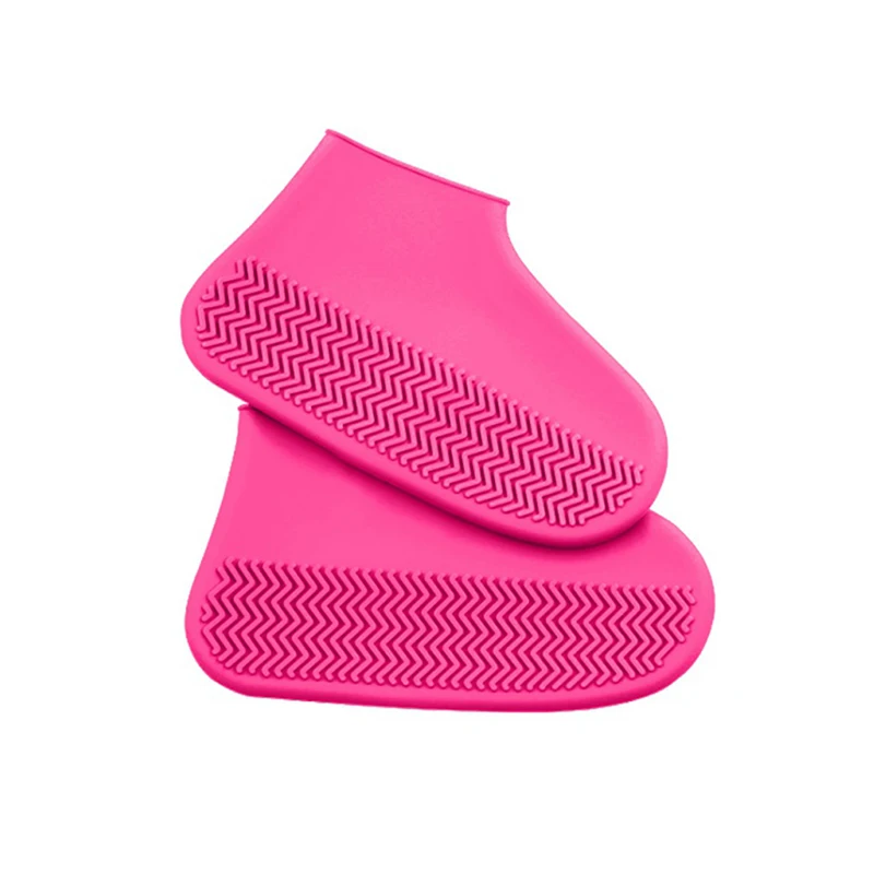 2pcs Waterproof Non-slip Silicone Shoe High Elastic Wear-resistant Unisex Rain Boots for Outdoor Rainy Day Reusable Shoe Cover