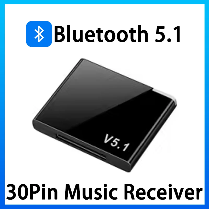 30Pin Bluetooth 5.4 5.1 Music Receiver A2DP/AVRCP Mini Wireless Audio Adapter For IPhone IPod 30 PIN Analog Speaker HIFI Stereo