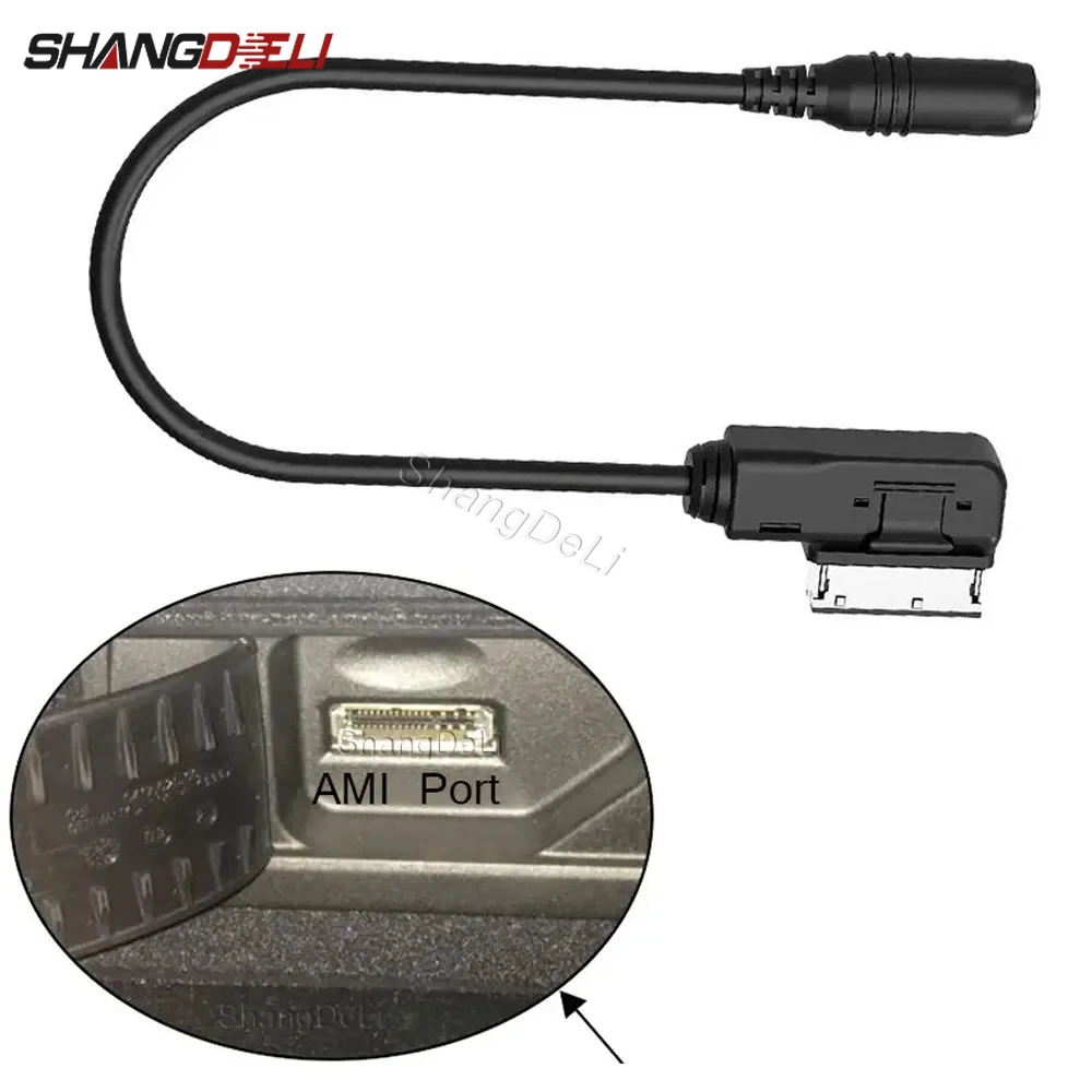 35cm CAR AMI AUX Cable MMI AMI to 3.5mm Music Sound Audio Adapter For AUDI A3 A4 A5 A6 Q5 Q7 Parts