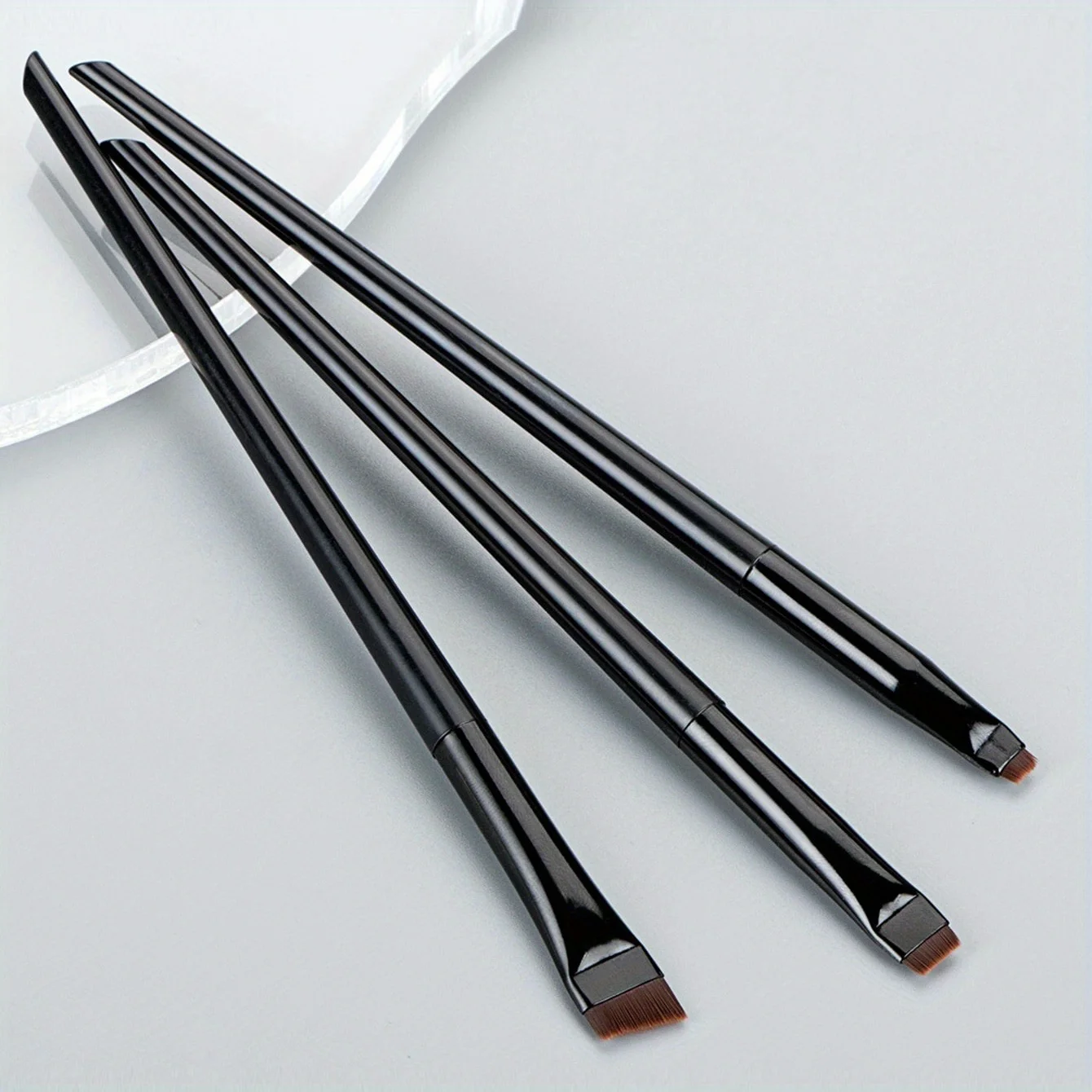 3pcs Makeup Brush Set, Blade Eyeliner Brush Fine Oblique Head Eyebrow Brush Outline Eyeliner Ultra-Thin Eye Shadow Brush Makeup