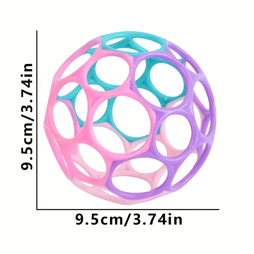 4 Color Baby Grip Ball,Cutout Design Infant Hand Grasp Toy for Flexibility,Educational Sensory Ball for Toddler Gift Baby Rattle