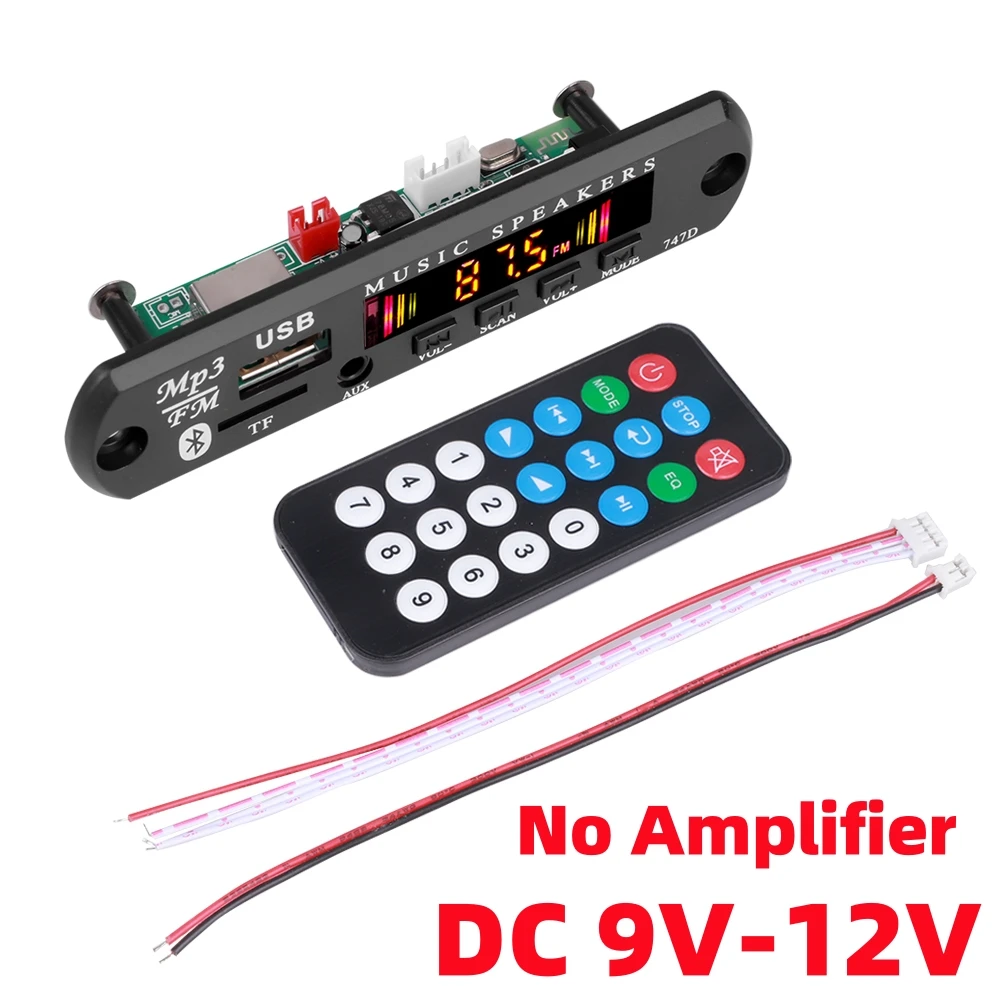 50W Amplifier Bluetooth MP3 WMA APE Decoder Board DC 12V 25W Handsfree Car Audio Microphone USB TF FM Radio DIY Mp3 Music Player