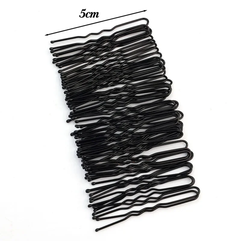 5/6/7cm U-Shaped Wavy Hair Clips Bobby Pin Barrette Salon Grip Black Metal Hairpins DIY Bridal Hairstyle Women Hair Accessories