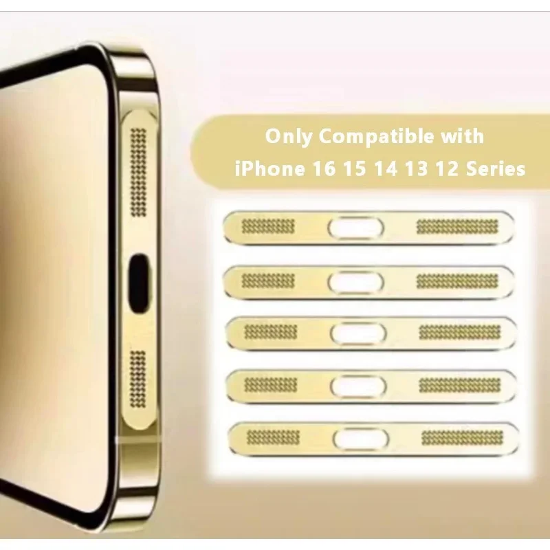 5pcs Universal Phone Speaker Dustproof Net Stickers for IPhone 16 15 14 13 12 Series Anti Dust Mesh Cover