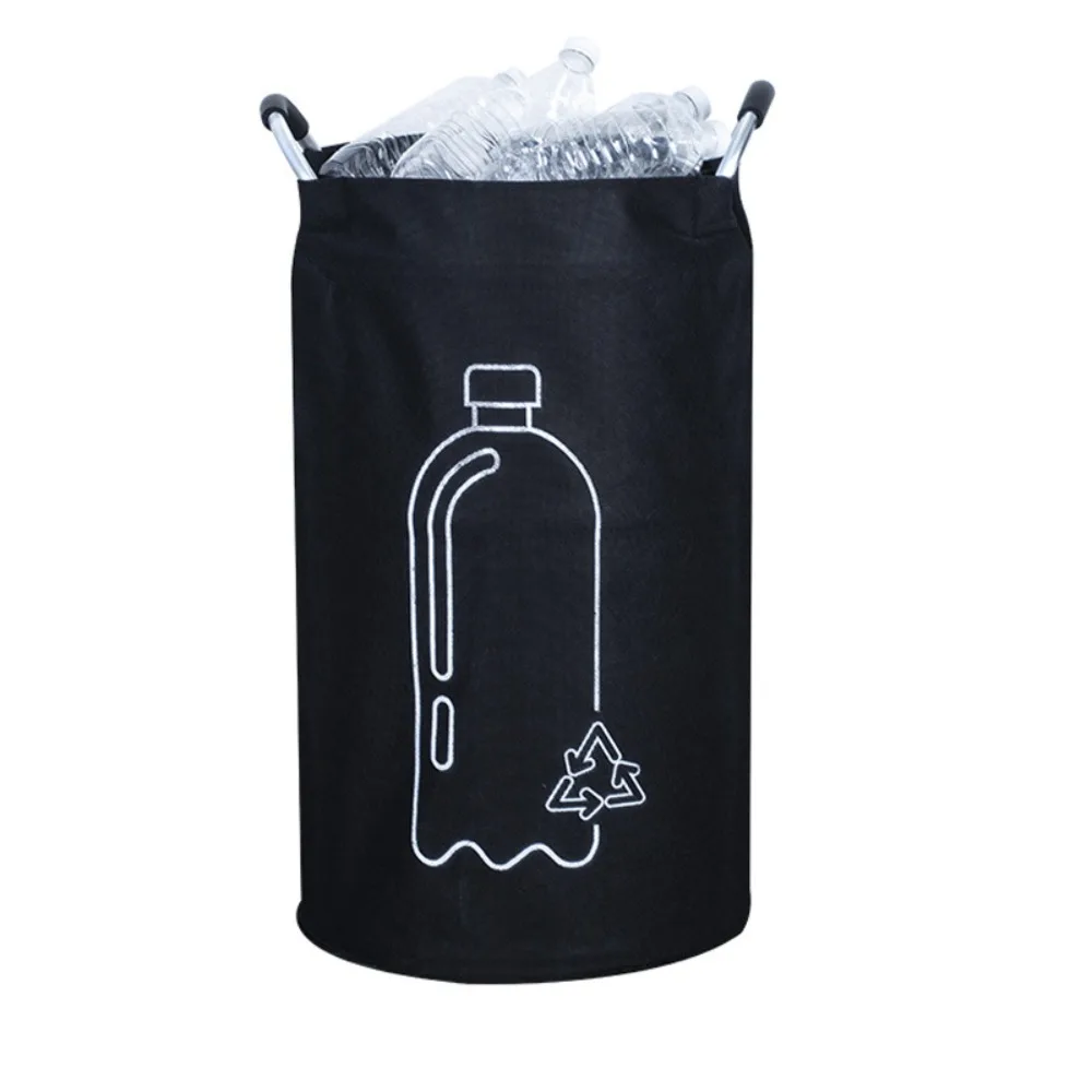 82L Empty Bottle Storage Basket Folding With Aluminum Handle Wastewater Bottle Collector Bag Large Capacity Recycling Bin