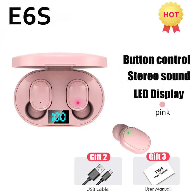A6S TWS Earphone Wireless Bluetooth Headphones Touch Control Earbuds With HD Mic Earphones Sports Waterproof Headset For iPhone