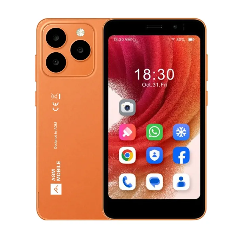 AGM N2 Mini Smartphone Compact Size 4.96 inch Display 3GB 32GB 3000mAh Removable Battery Android 16 GO System Lightweight Phone