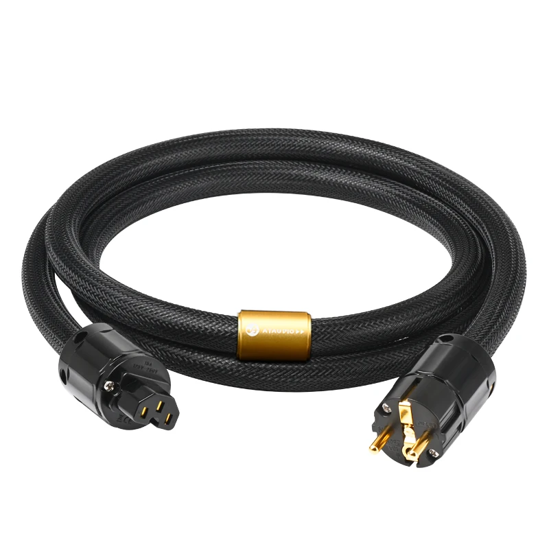 ATAUDIO Hi-end 6N OFC HiFi Audio EU/US/AU Power Cord Double Shielding Connection Filterure Amplifier Power Cable