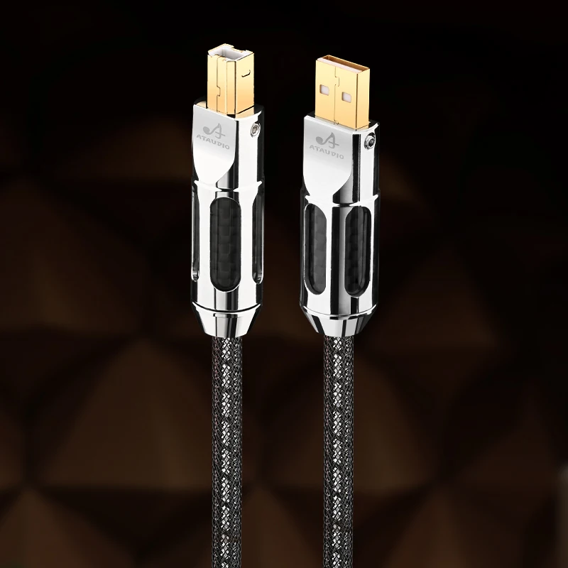 ATAUDIO HiFi USB DAC Audio Cable High Quality 6N OCC Silver Plating Type A to Type B HiFi USB Type C-B C-C A-C Cable
