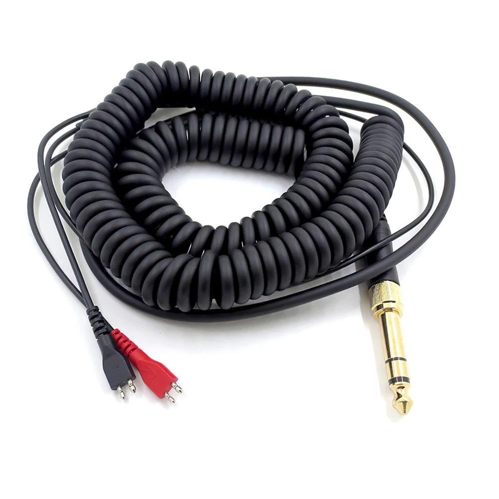 Audio Cable For Sennheiser ﻿HD25 HD545 HD565 HD535 HD580 HD600 HD650 HD660S 3.5mm 6.5mm Dual use Adapter Headphones Spring Wire
