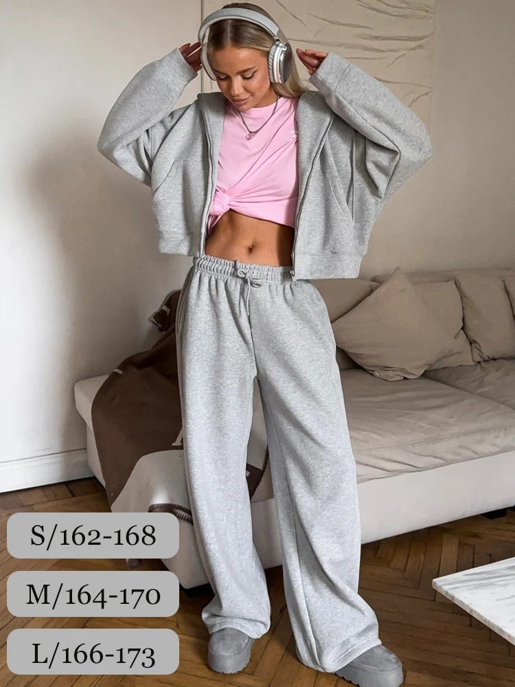 Autumn Women's Tracksuit with Zipper and Trousers Gary Casual Two Piece Set Women Casual Yellow  Pant Sports Suit with A Hood