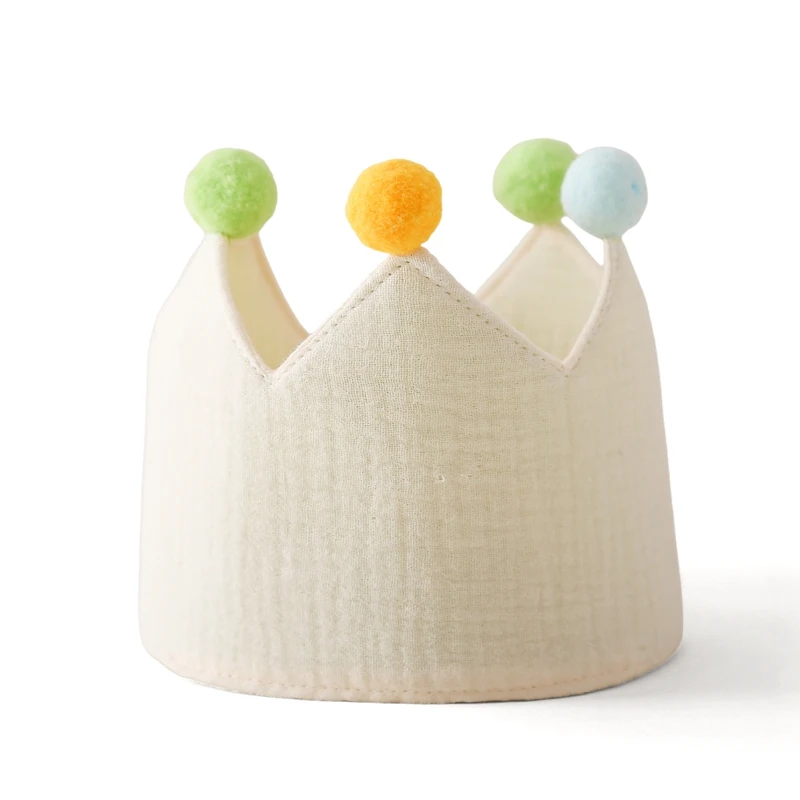 Baby 1-9 Years Birthday Party Crown Hat Woolen Ball Headband Hat  Birthday for Kids Party Photography Props Infant Gifts
