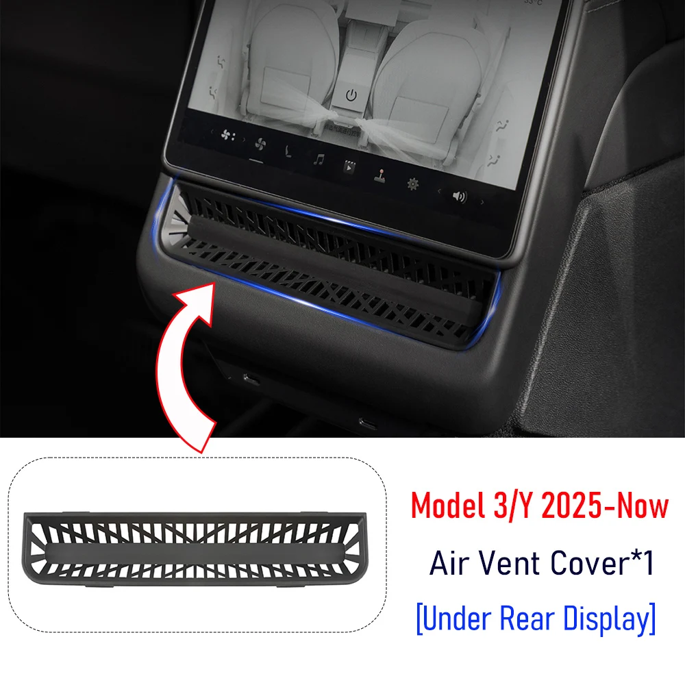 Backseat Air Vent Cover for Tesla Model Y Juniper Model 3 2025 2026 Rear Seat Air Condition Outlet Protector Grille Accessories