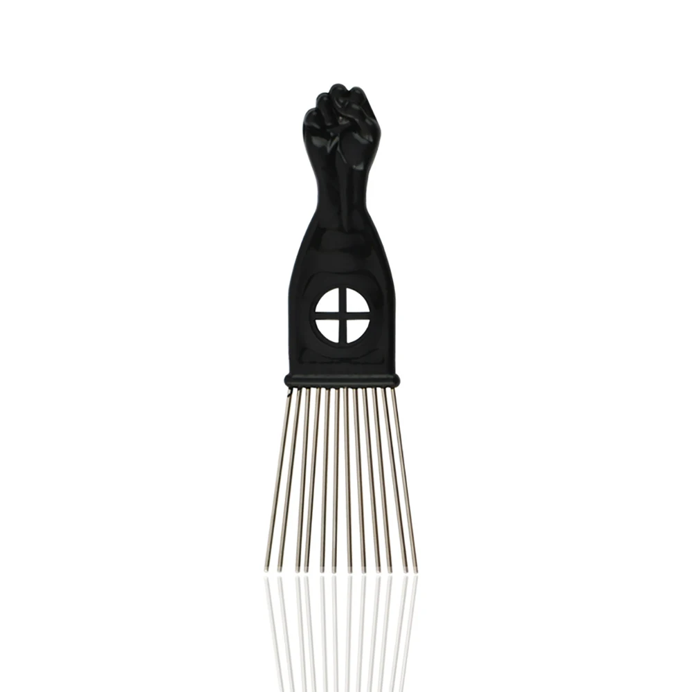 Black Metal African American Pick Comb Hair Combs Hair Comb for Hairdressing Styling Tool Salon Barber Shop