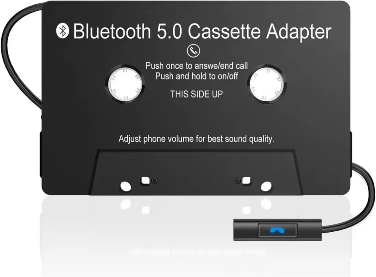 Bluetooth 5.0 Cassette Receiver,Tape Audio Adapter, Tape Desk Player for Listening Mobile Phone Music and Car Voice,Hands Free