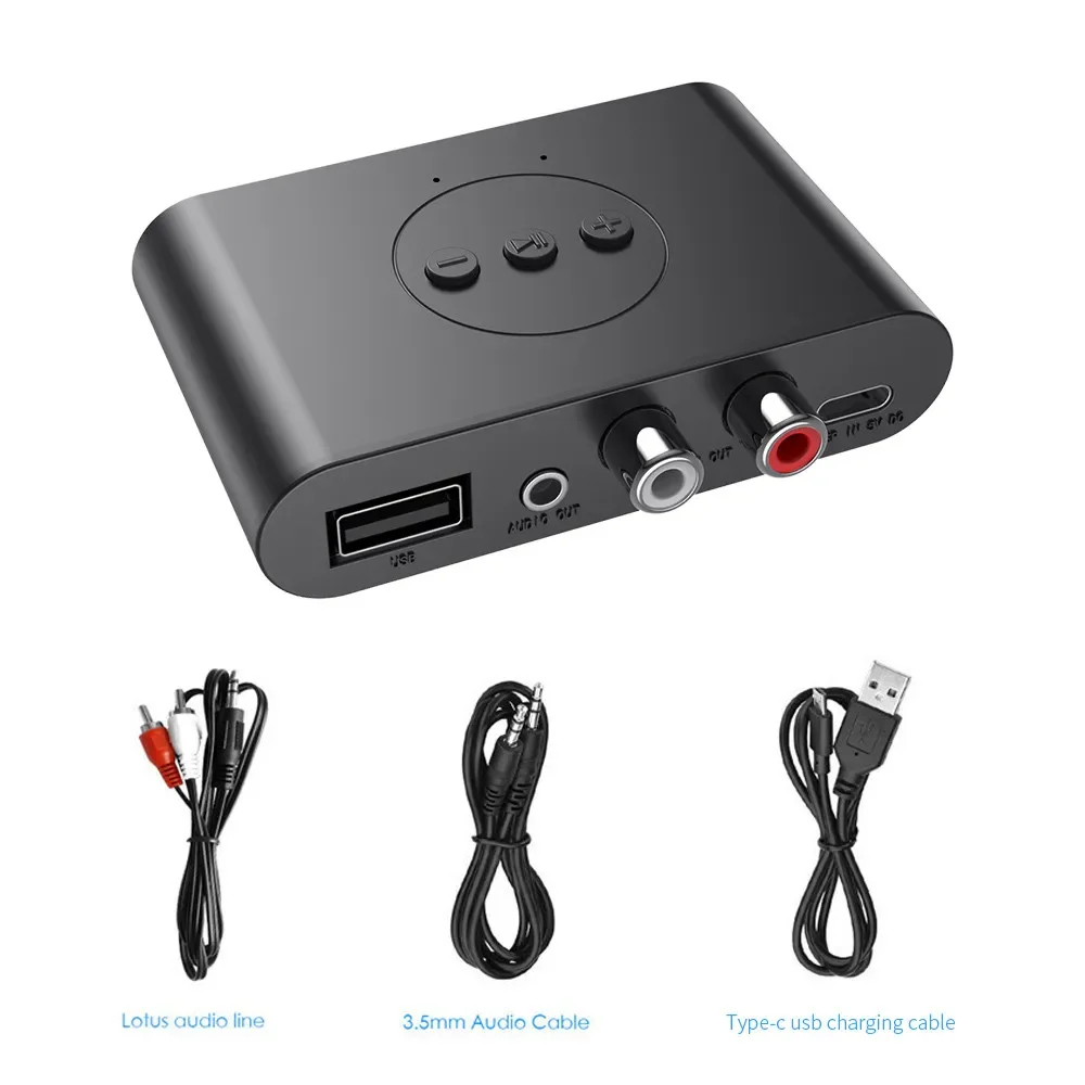 Bluetooth 5.6 Audio Receiver 3.5mm AUX RCA USB U-Disk Stereo Music Wireless Audio Adapter For PC TV Car Kit Speaker Amplifier