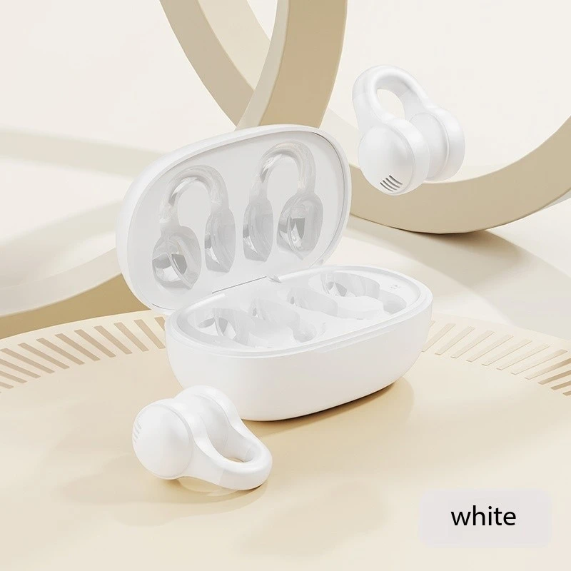 Bluetooth Headphones with Clip-On Ears, Mirror Surface, Digital Display Screen, Ultra-Long Battery Life
