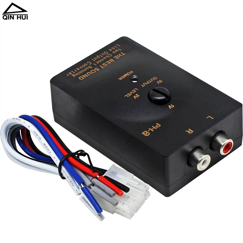 Car Audio High-to-Low Frequency Converter, High Audio to Low Audio PH-2 with Delay Function Active High-to-Low Converter