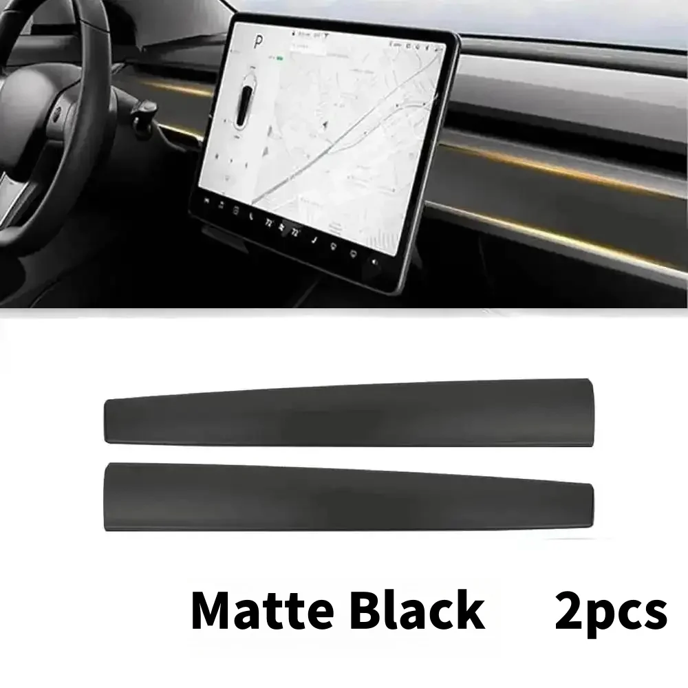 Car Dashboard Cover For Tesla Model 3 Y Door Dash Trim Panel Carbon Fibre ABS Interior Accessories Sticker 2021-2024 New