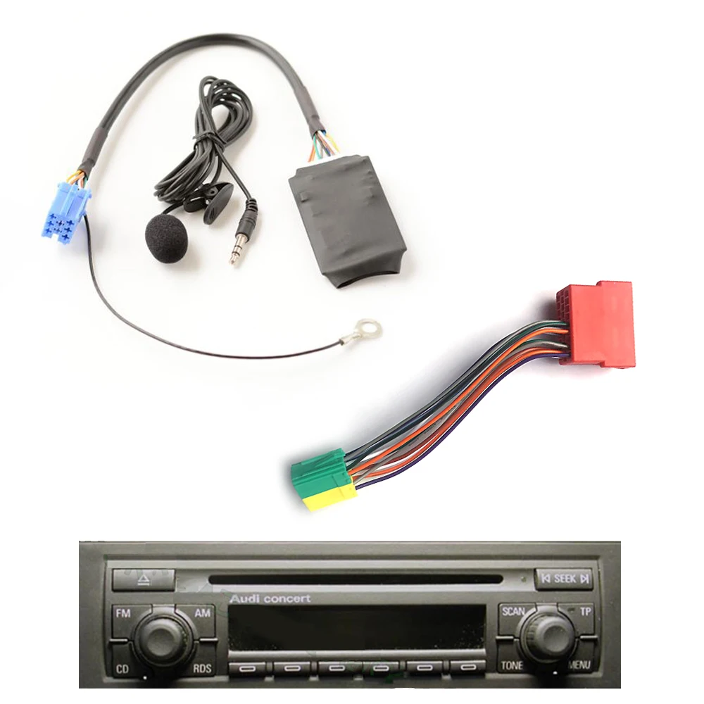 Car Microphone Bluetooth 5.0 AUX Handsfree 8 Pin Adapter A2DP Music Audio Cable For Audi A3 8L 8P A4 A6 4B A8 For VW B5 B6 B7