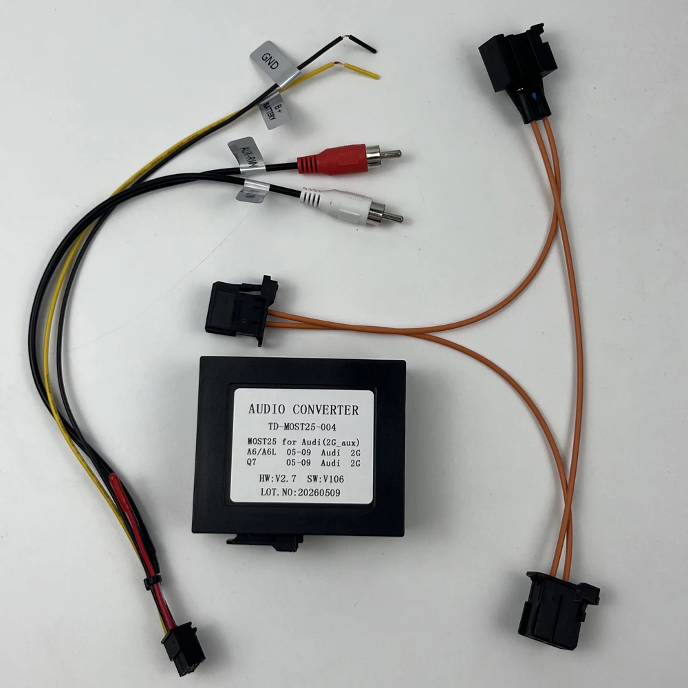 Car Stereo Radio Optical Fiber Decoder Most Box for Audi A6 Q7 2G System External Audio Input