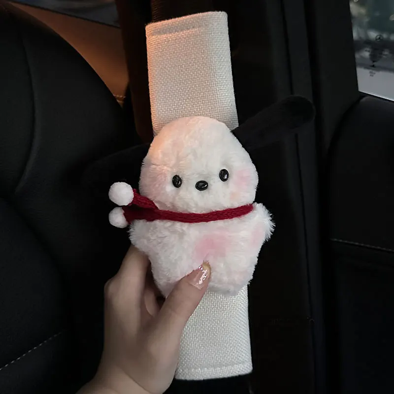 Cartoon Car Seat Belt Cover Anime Puppy Plush Auto Seat Belt Shoulder Protector Pad Car Interior Accessories