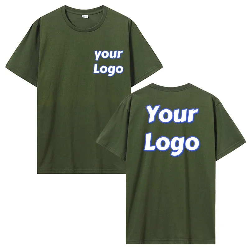Customized Print T Shirt Men Women Custom Cotton Tops Tees DIY Your Like Photo Or Logo Cotton T-shirt Personalized Men Clothing