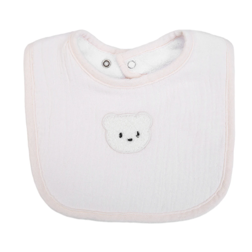 Cute Bear Muslin Cotton Baby Bibs Saliva Towel U-Absorbent Pockets Korean Children Kids Boys Girls Bandanas Feeding Burp Clothes