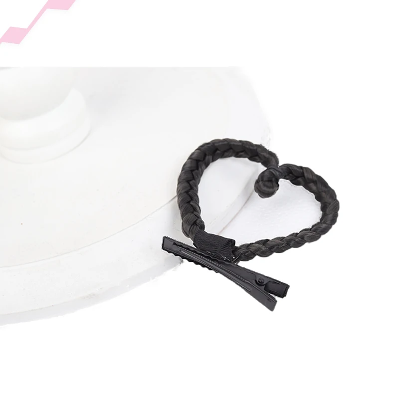 Cute Heart Woven Hair Clip Synthetic Heart-Shaped Hair Clip Cute Daily Girl Hairstyle Accessories