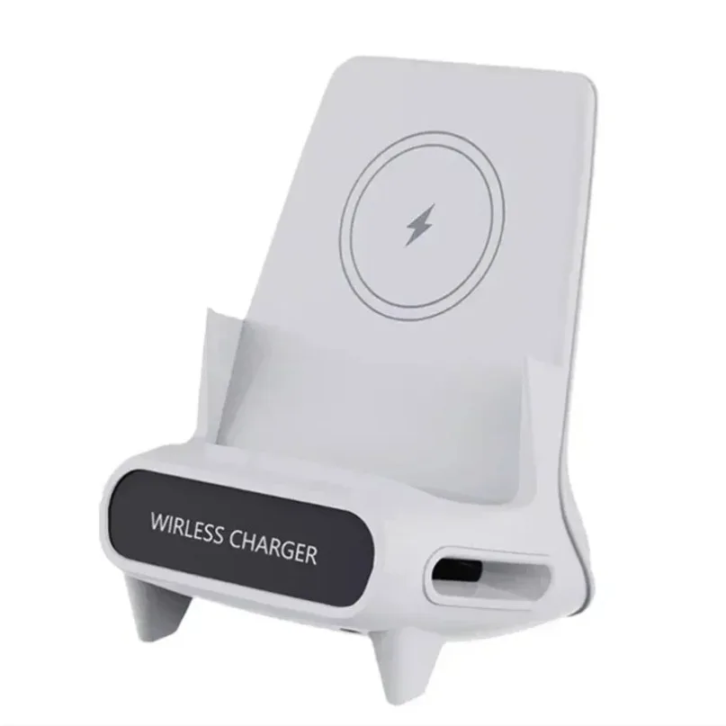 Desktop Wireless Charger With Speaker Phone Holder Stand For iPhone 17 16  Pro Max Samsung S25 S24 Xiaomi Smart Charging Station