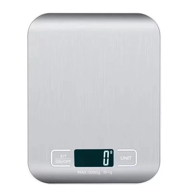Digital Kitchen Scale 10/5kg-1g LED Display Stainless Steel Panel Electronic Scales for Home Food Snacks Weighing Baking Tools