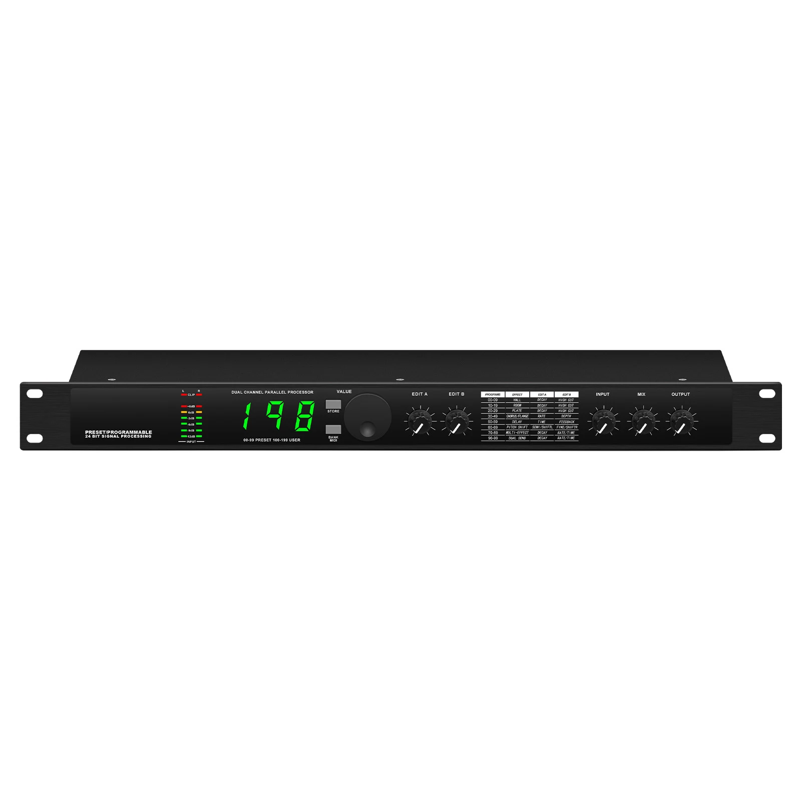 Echo hybrid digital audio processor multi effects digital reverb 199 preset sound effects lifting sound processing