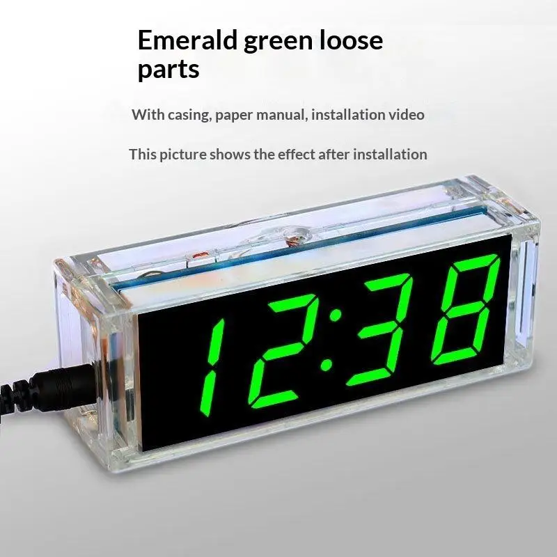 Electronic Clock DIY KIT LED Microcontroller Kit Digital Clock Time Light Control Temperature  Diy Electronic Kit