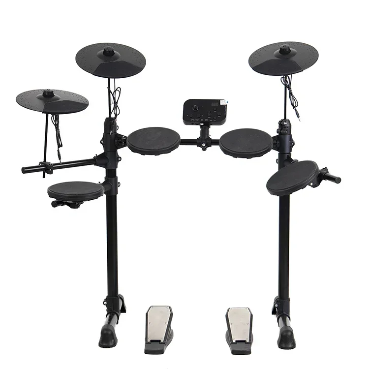Electronic Drum Set 4 Drums 3 Cymbals Full Silicone Electronic Drum Kit 180 Tones Percussion Music USB, MIDI,Headphone Interface