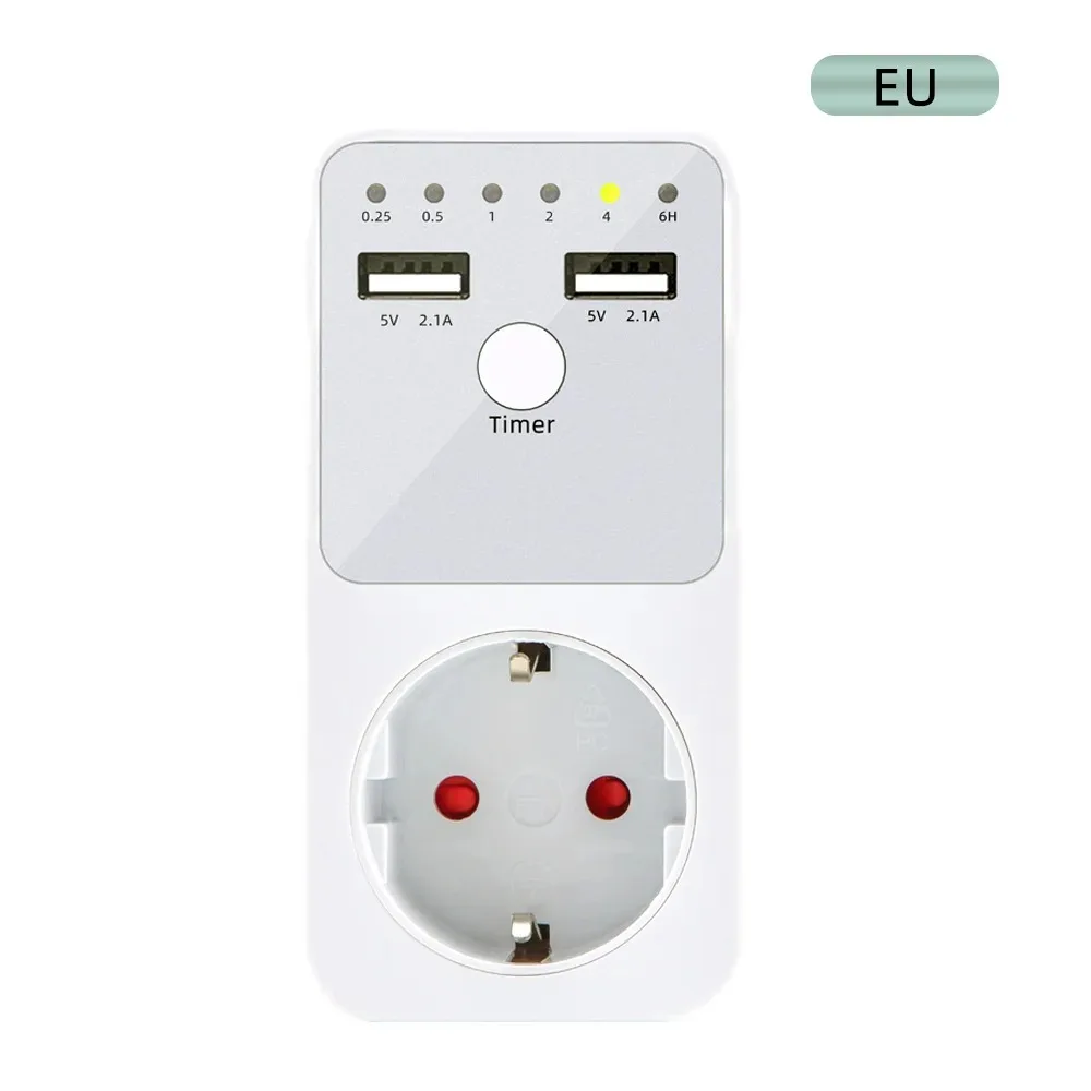 Electronic Timer Switch 6 Hour Programmable Countdown Intelligent Timing Outlet Socket USB Interface EU US UK FR Plug